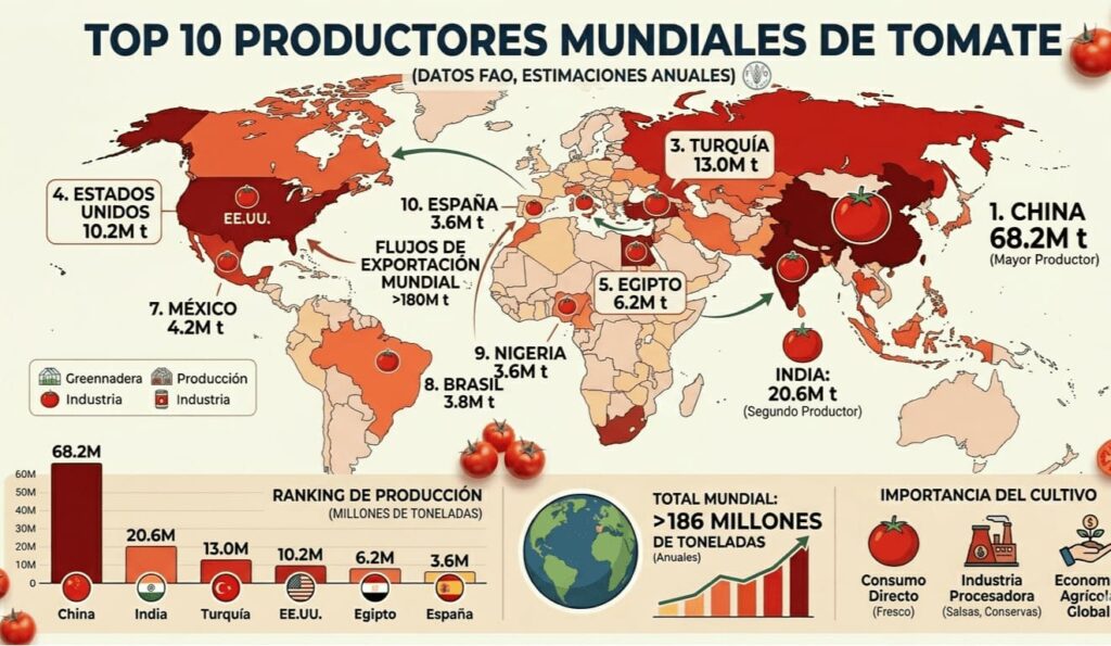 principales productores mundiales tomate